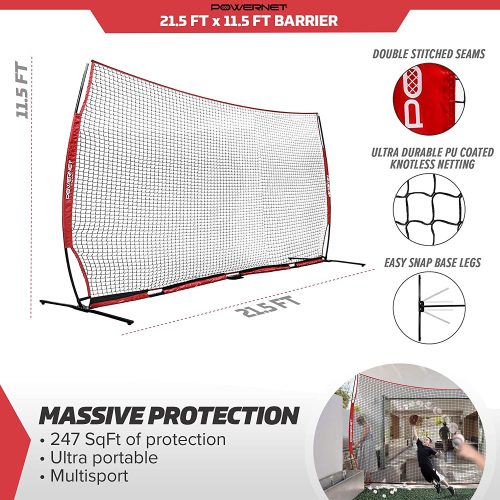 powernet xl sports barrier net 215 ft x 115 ft 247 sqft of protection 457141